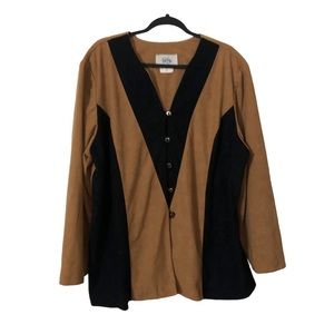 Vintage 3X Career Elements Box Cut Loose Fit Shirt Jacket Blazer